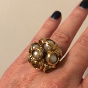 14k Di Modolo cocktail ring with pearls.
